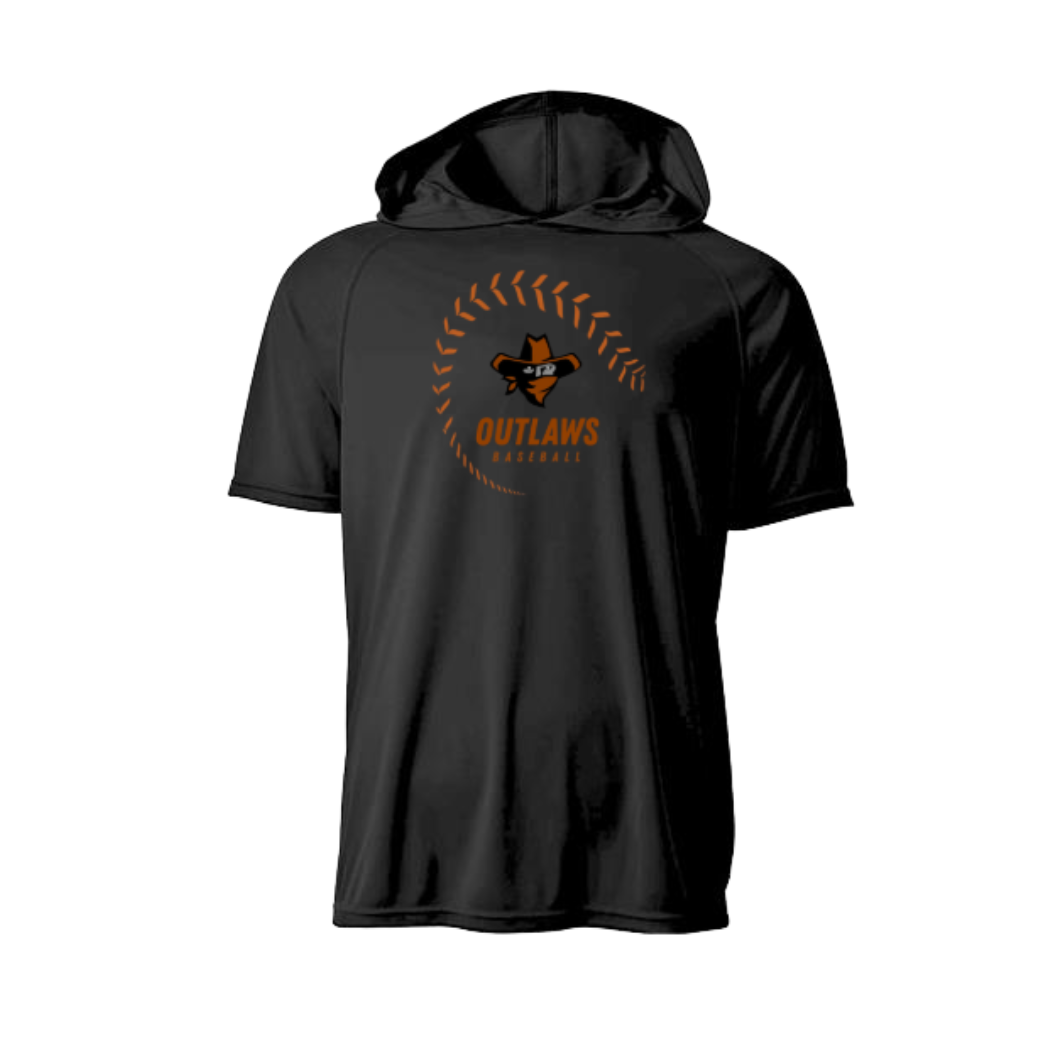 OUTLAWS - Short Sleeve Hoodie Tee - Baseball Seam Logo