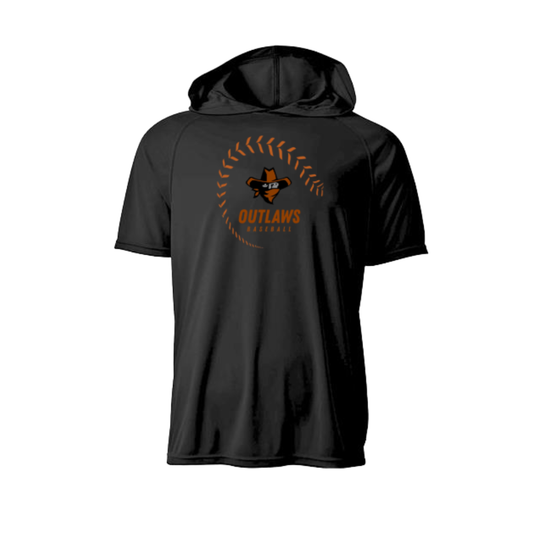 OUTLAWS - Short Sleeve Hoodie Tee - Baseball Seam Logo