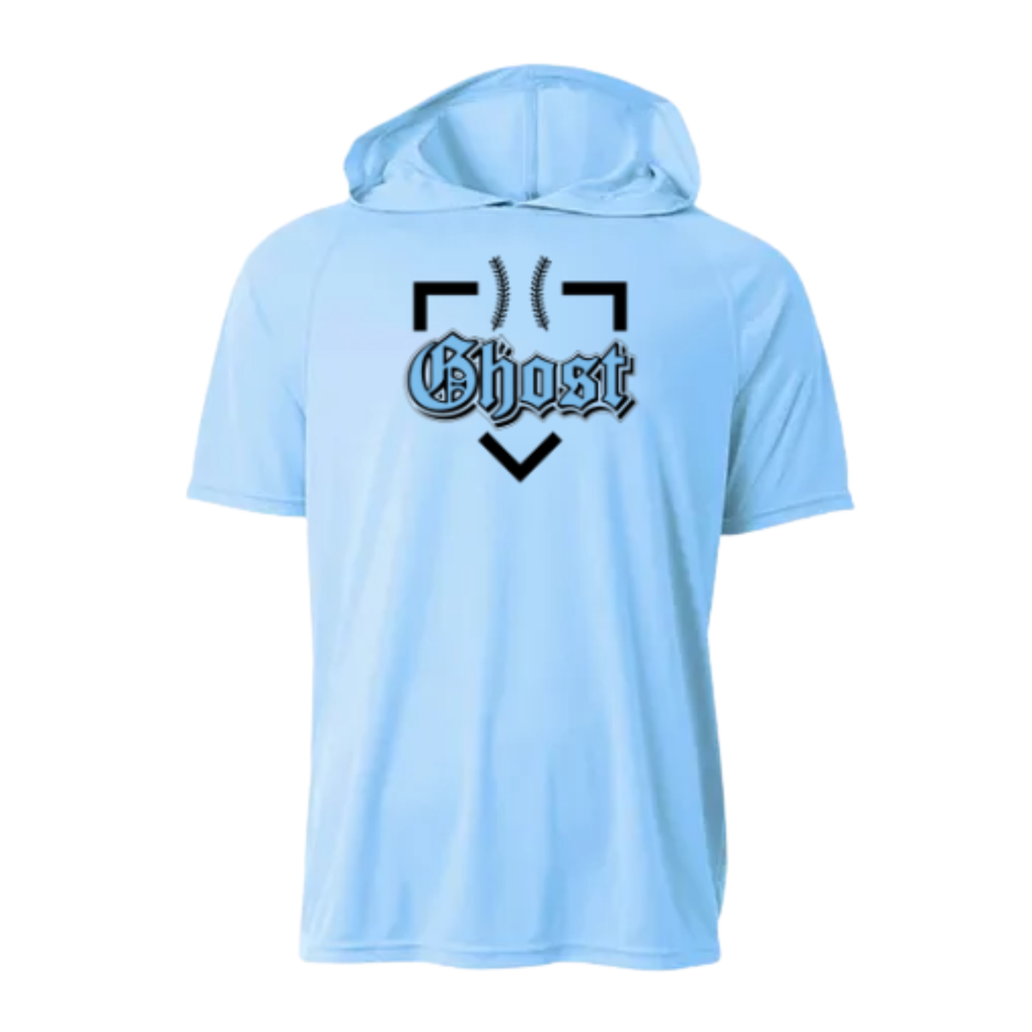 GHOST BASEBALL - Short Sleeve Hoodie Tee #2