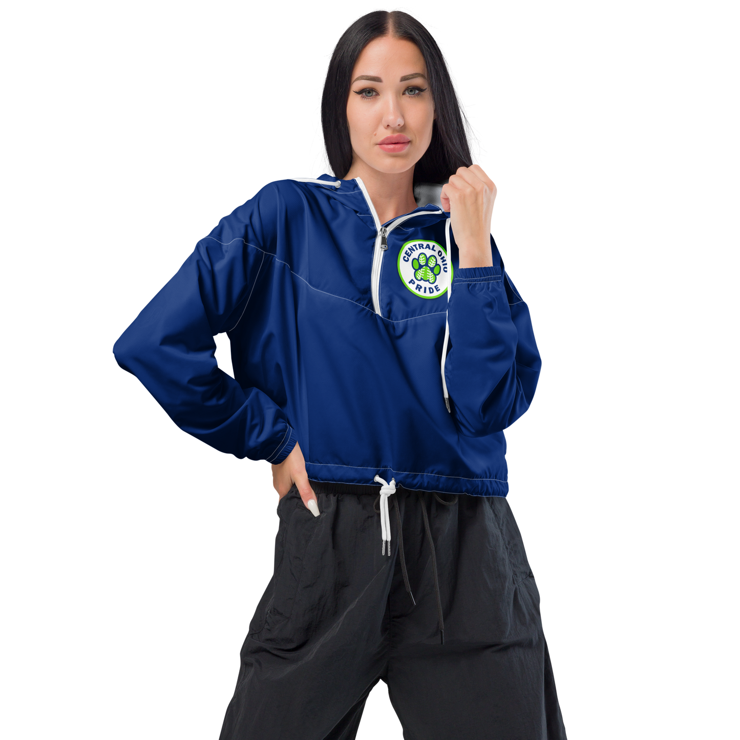 C.O. PRIDE - Cropped Windbreaker Quarter Zip - Circle Logo