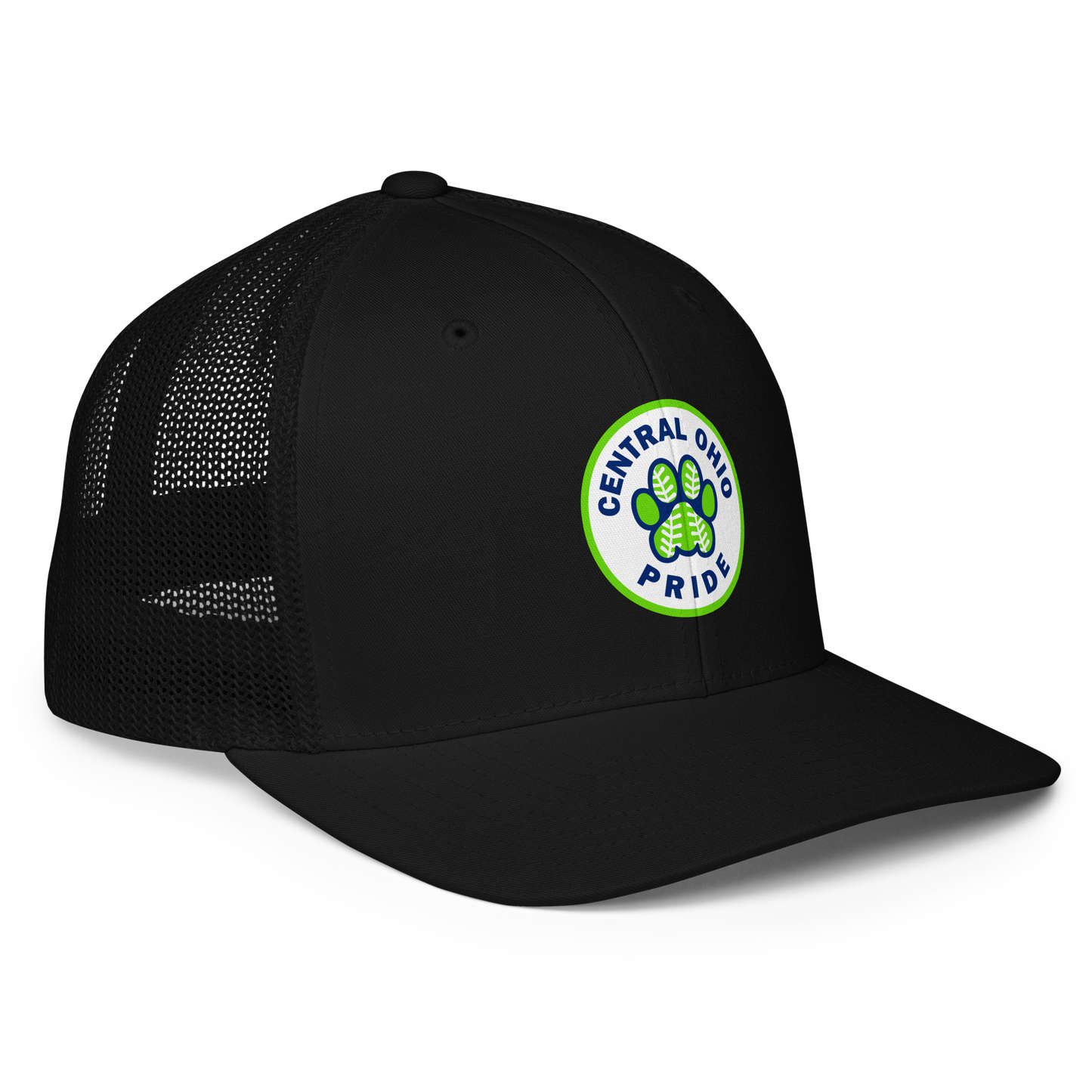 C.O. PRIDE - FlexFit Mesh Trucker Hat - Printed Circle Logo