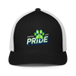 C.O. PRIDE - FlexFit Mesh Trucker Hat - Printed Slanted Text Logo