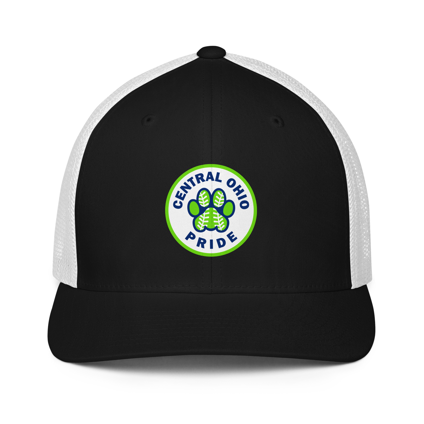 C.O. PRIDE - FlexFit Mesh Trucker Hat - Printed Circle Logo