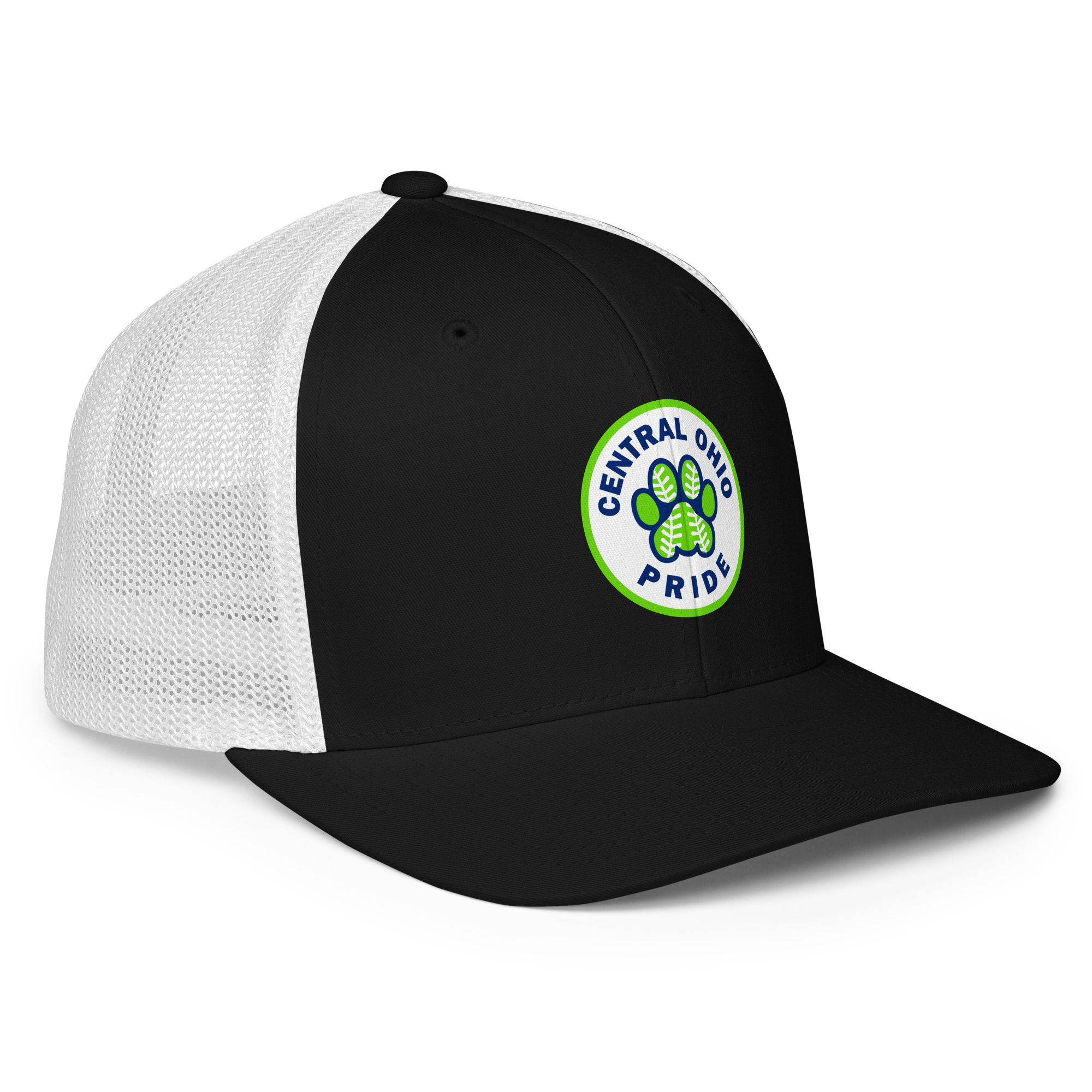 C.O. PRIDE - FlexFit Mesh Trucker Hat - Printed Circle Logo