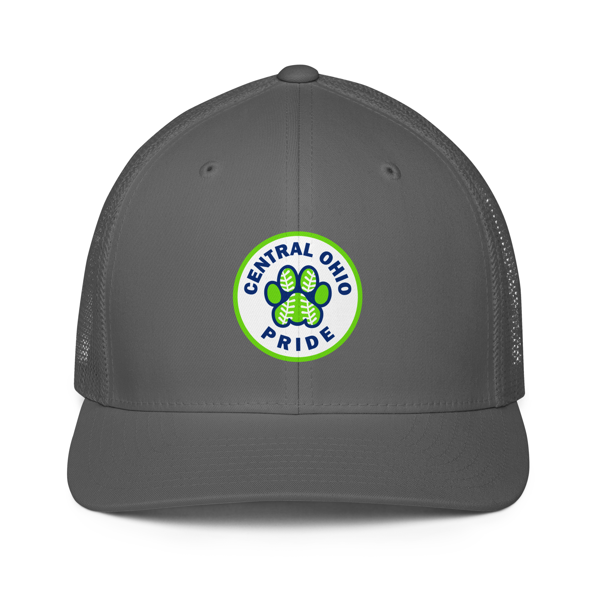 C.O. PRIDE - FlexFit Mesh Trucker Hat - Printed Circle Logo