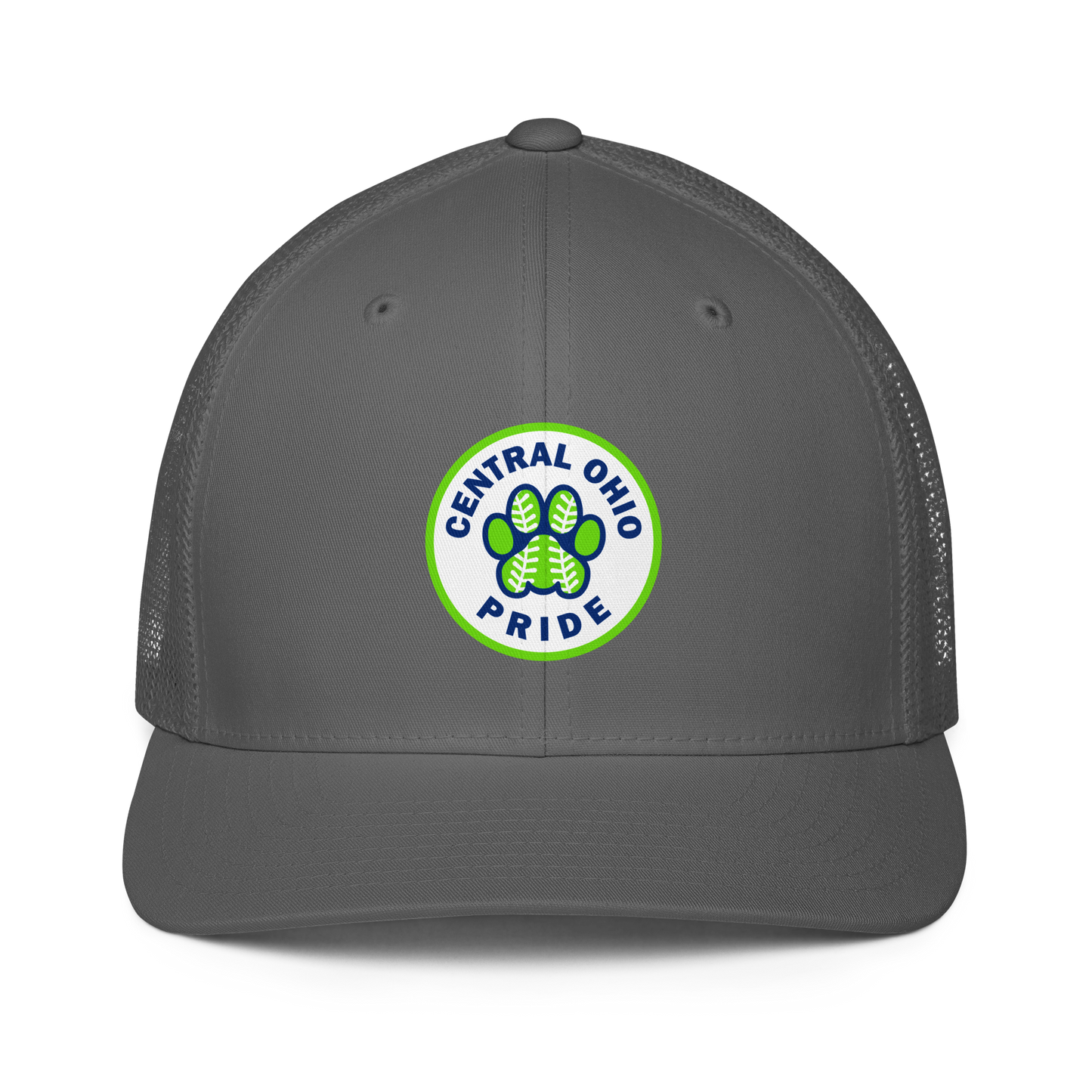C.O. PRIDE - FlexFit Mesh Trucker Hat - Printed Circle Logo