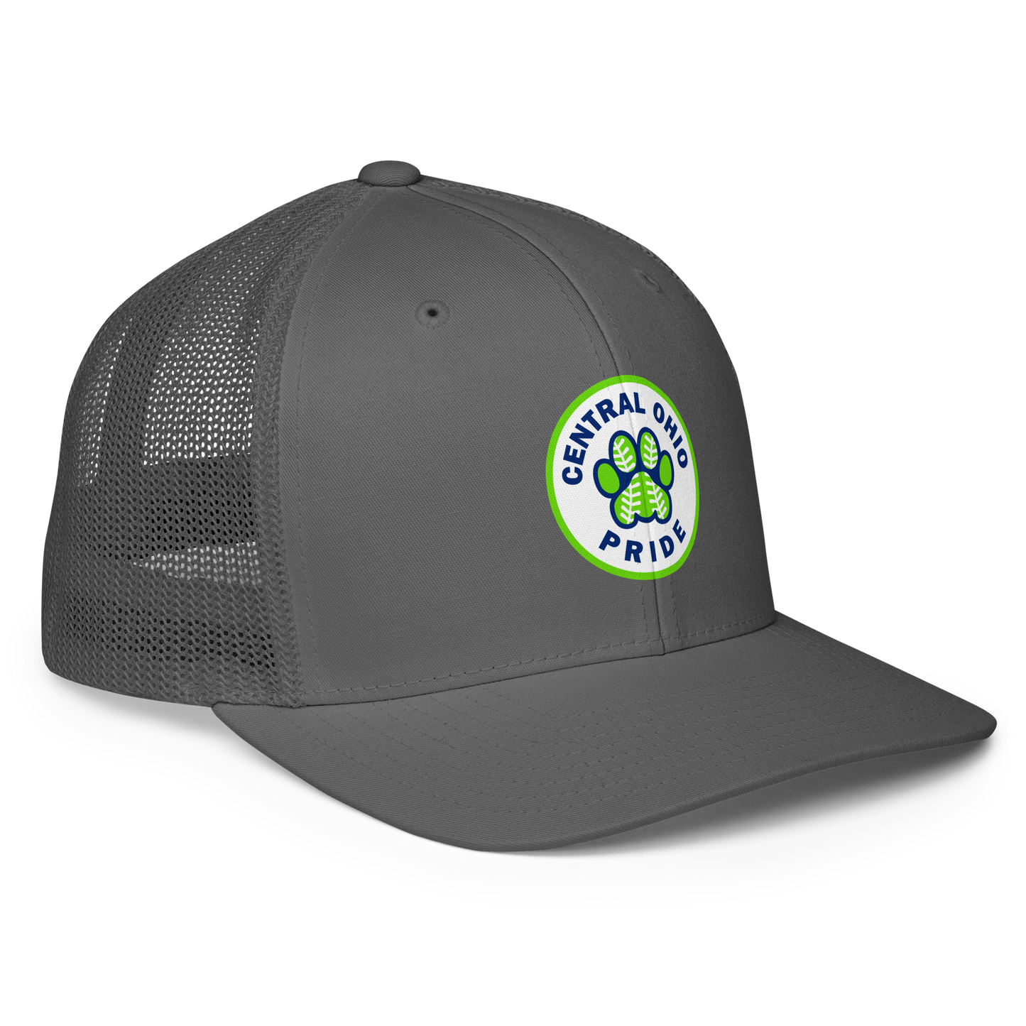 C.O. PRIDE - FlexFit Mesh Trucker Hat - Printed Circle Logo