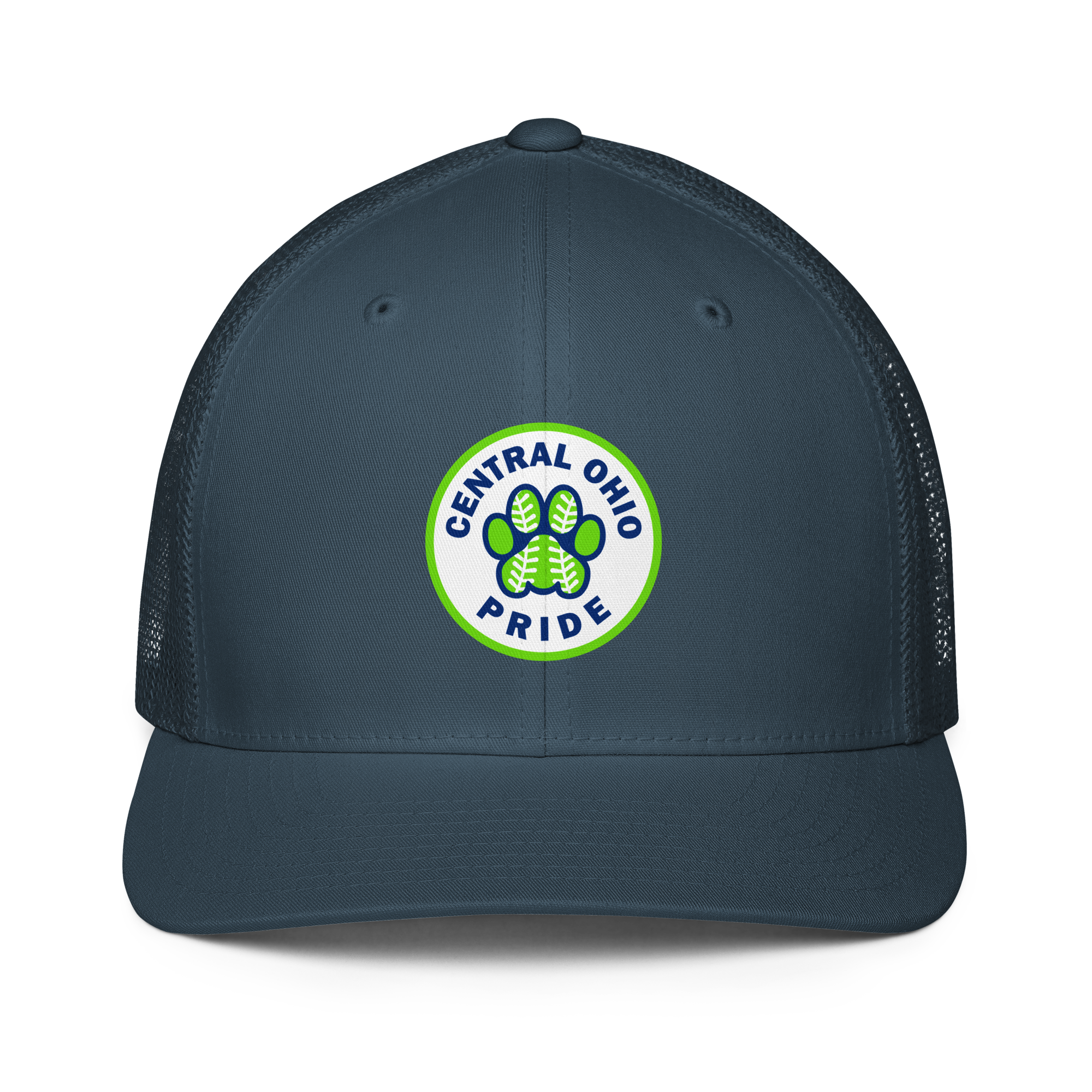 C.O. PRIDE - FlexFit Mesh Trucker Hat - Printed Circle Logo