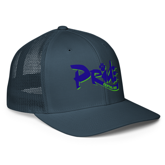 C.O. PRIDE - FlexFit Mesh Trucker Hat - Printed Pride Text Logo