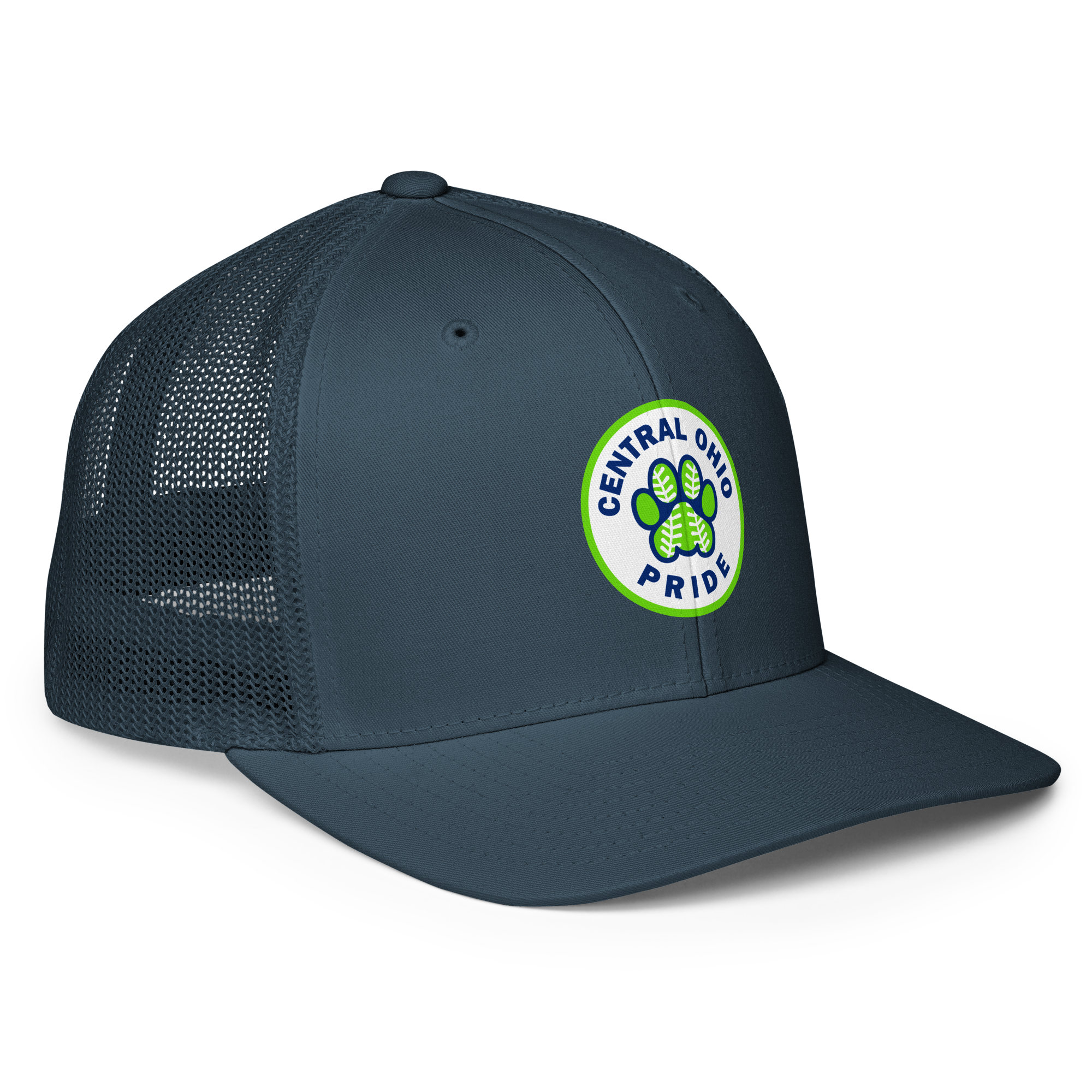 C.O. PRIDE - FlexFit Mesh Trucker Hat - Printed Circle Logo