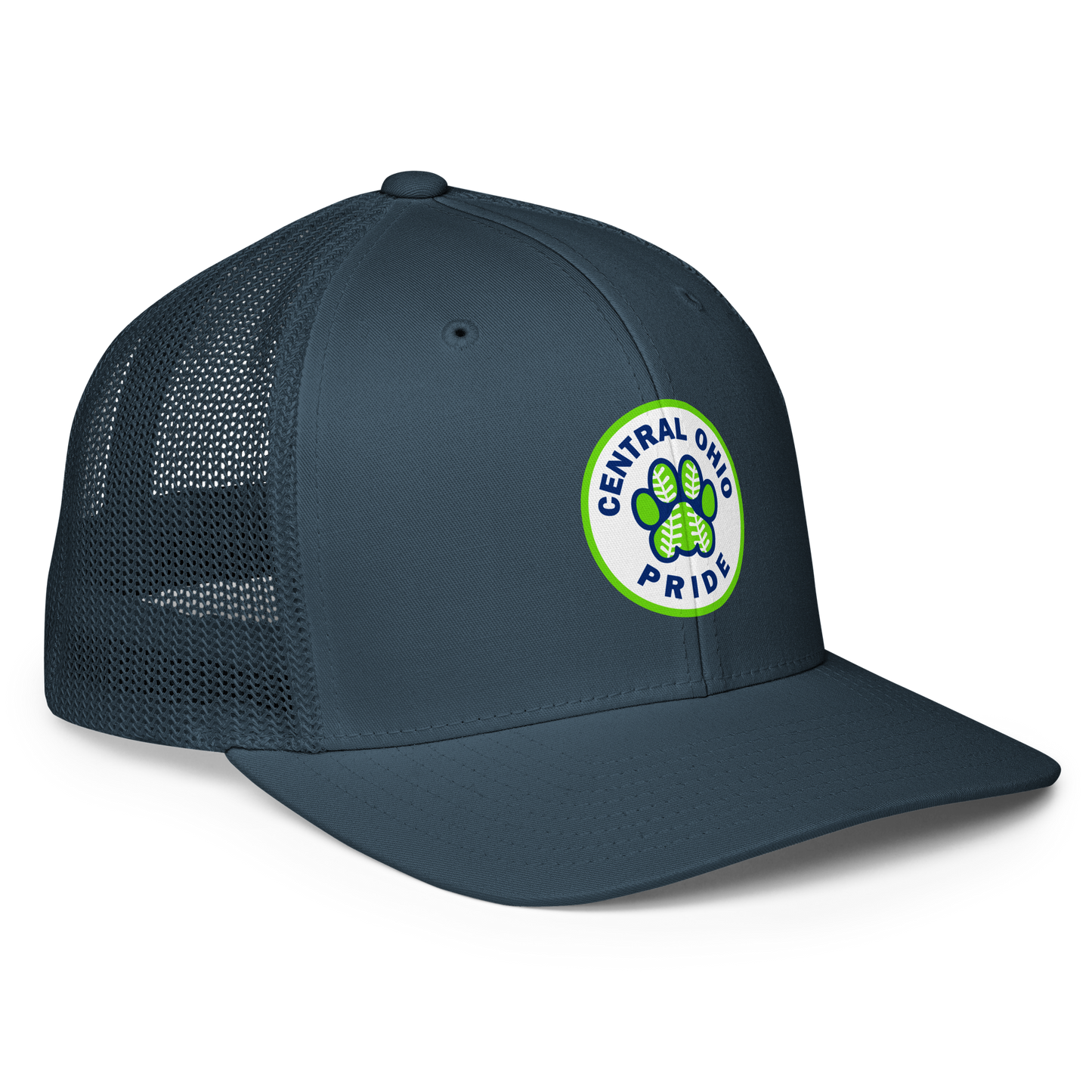 C.O. PRIDE - FlexFit Mesh Trucker Hat - Printed Circle Logo