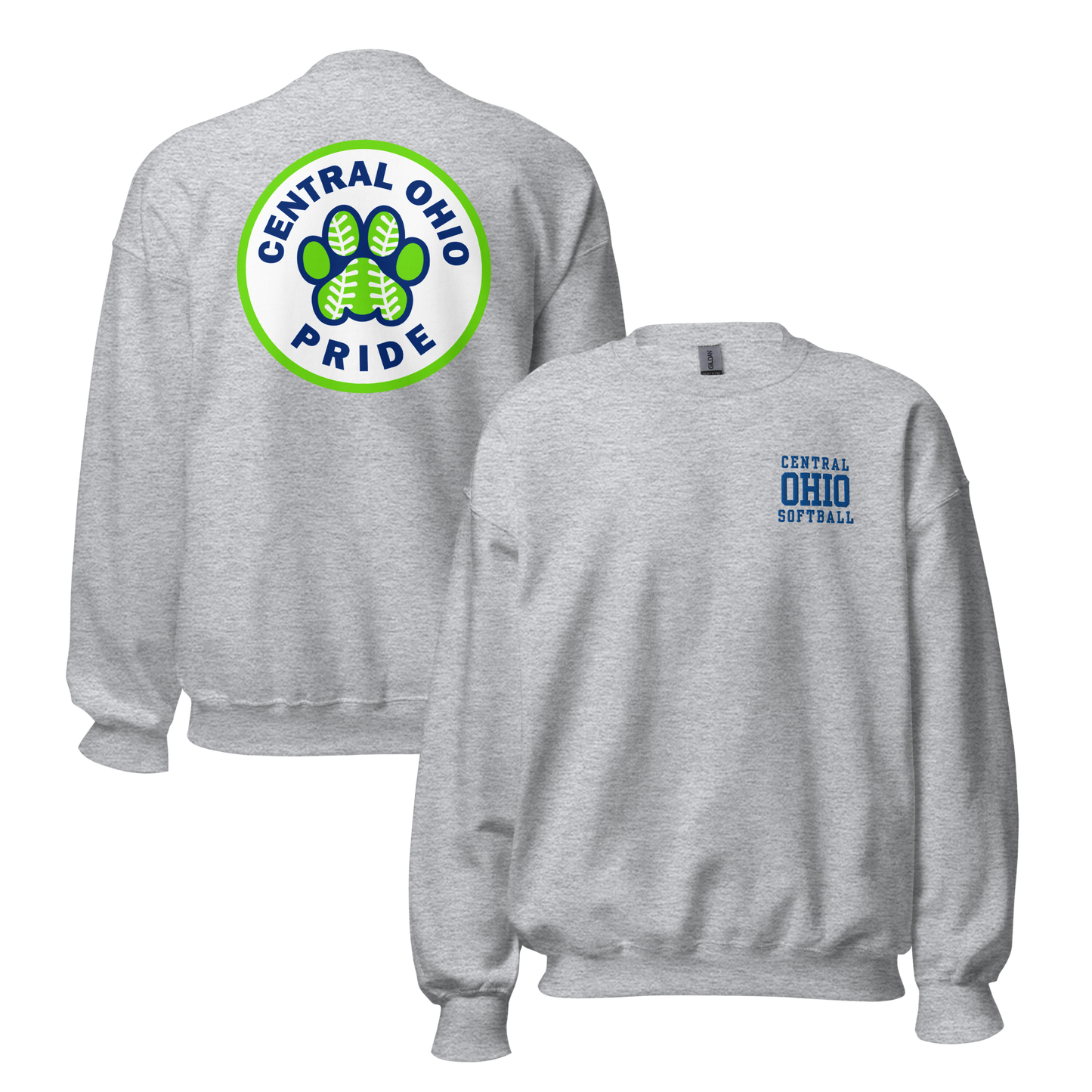 C.O. PRIDE - Crewneck Sweatshirt - Front (EMB) & Back (Printed) Logos